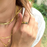 Dual Harmony 14K Gold Vermeil Ring - Pavé Statement Band