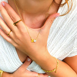 Dual Soul Birthstone Necklace – 14K Gold Vermeil Couple Pendant