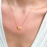 Dual Soul Birthstone Necklace – 14K Gold Vermeil Couple Pendant