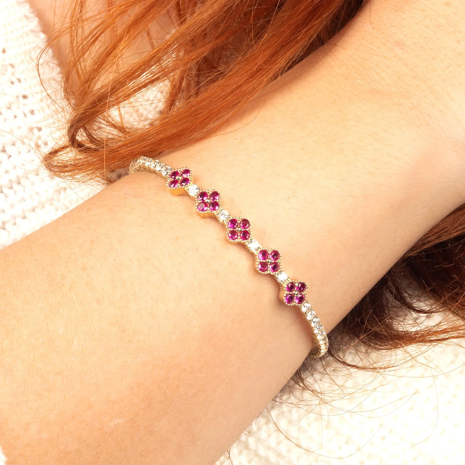 Moissanite Flexible Bangle - My Jewelist