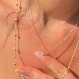 Two Birthstone Heart Necklace in 14K Gold Vermeil – Minimalist Love Jewelry
