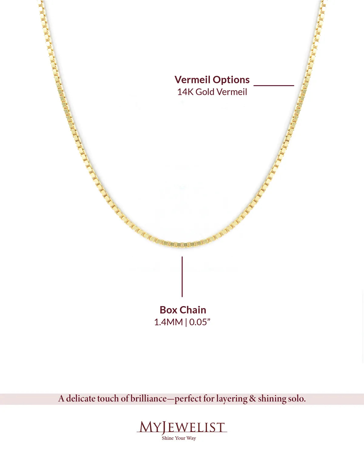 Gold Vermeil Box Chain – My Jewelist