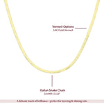 14K Gold Vermeil Italian Snake Chain 2 – My Jewelist
