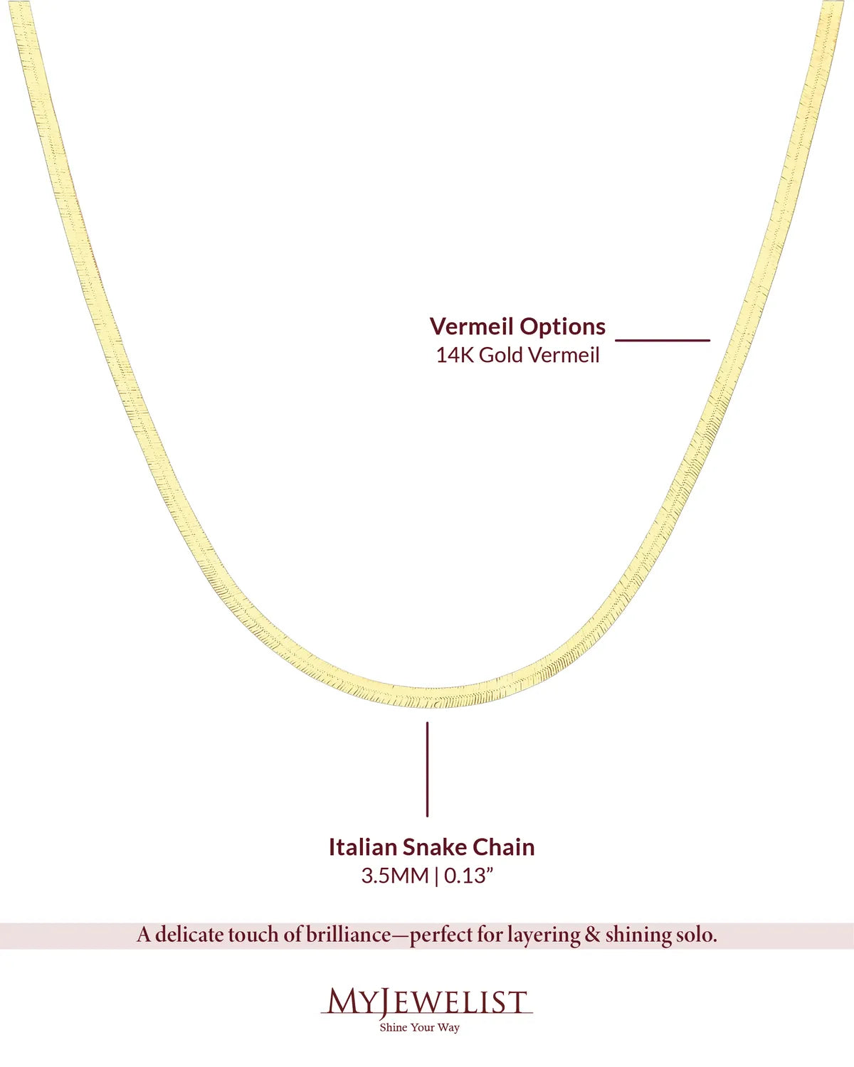 14K Gold Vermeil Italian Snake Chain 2 – My Jewelist