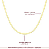 14K Gold Vermeil Italian Snake Chain 2 – My Jewelist