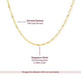 Gold Vermeil Singapore Chain Necklace - My Jewelist