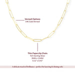 14K Gold Vermeil Thin Paperclip Chain Necklace cover image – My Jewelist