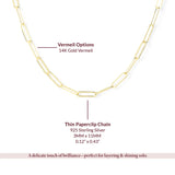 14K Gold Vermeil Thin Paperclip Chain Necklace cover image – My Jewelist