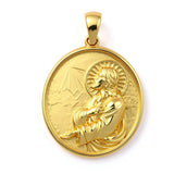 Jesus Medallion Pendant – 14K Gold Vermeil Religious Charm