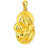 Jesus & Mary Medallion – 14K Gold Vermeil Religious Pendant