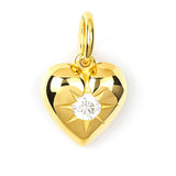 Crystal Heart Charm – 14K Gold Vermeil Minimalist Pendant