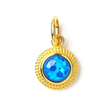 Minimalist Gold Blue Opal Pendant – Dainty & Protective Necklace