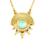 Opal Sun Pendant – 14K Gold Vermeil Celestial Charm