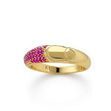 Dual Harmony Ring – 14K Gold Vermeil Pavé Statement Band