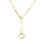 Gold Vermeil Paperclip Lariat Charm Holder Necklace - My Jewelist