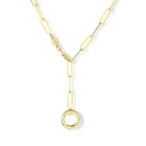 Gold Vermeil Paperclip Lariat Charm Holder Necklace - My Jewelist