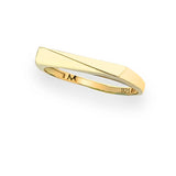 Geometric Triangle Bar 14K Gold Vermeil Ring – Asymmetric Minimalist Duality Statement Band