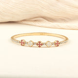 Aqeeq & White Clover 14K Gold Tennis Bracelet – Moissanite Bangle