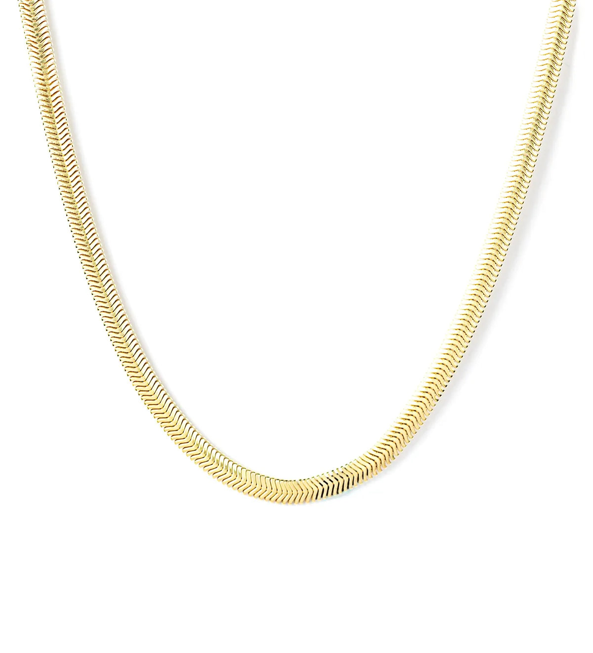 14K Gold Vermeil Herringbone Necklace - My Jewelist