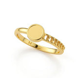 Engraved Axis Disc Ring – 14K Gold Vermeil Chain & Band Design