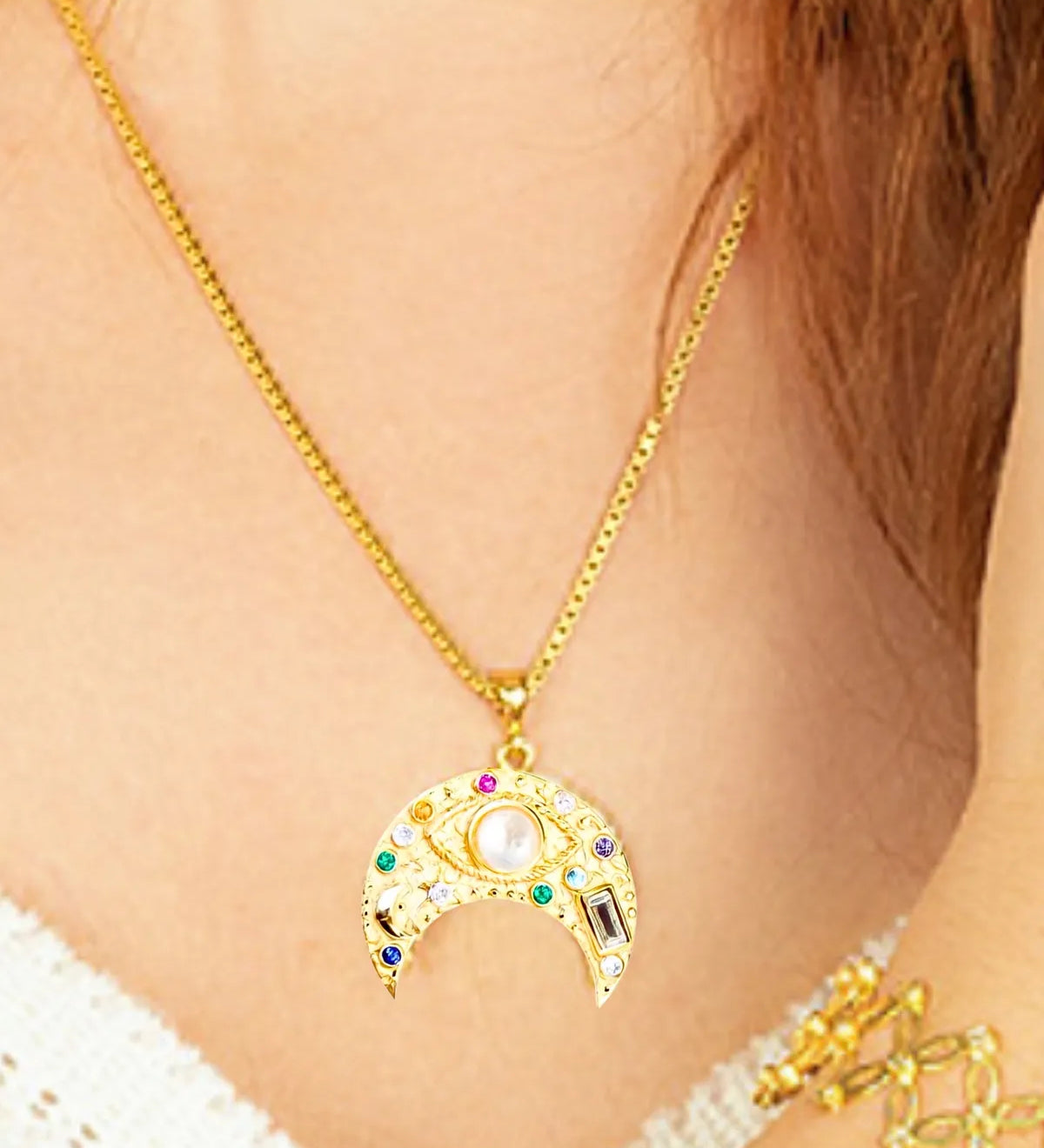 Gold Crescent Moon Charm – My Jewelist