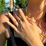 Aurora Faceted 14K Gold Vermeil Ring – Bold Statement Band