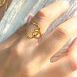 Eternal Balance 14K Gold Vermeil Ring – Duality Collection Minimalist Abstract Jewelry