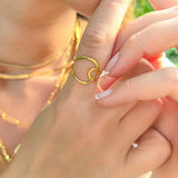 Eternal Balance 14K Gold Vermeil Ring – Duality Collection Minimalist Abstract Jewelry