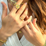 Radiance Bar 14K Gold Vermeil Ring – Duality Collection Birthstone Statement Band