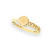 Axis Disc Ring 14K Gold Vermeil Ring – Minimalist Half Chain, Half Band Design