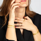 Gold Vermeil Paperclip & Herringbone Necklace – Layered Statement Piece