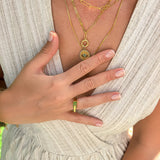 Bold Geometric Design with Pavé Stones - Duality Gold Vermeil Ring