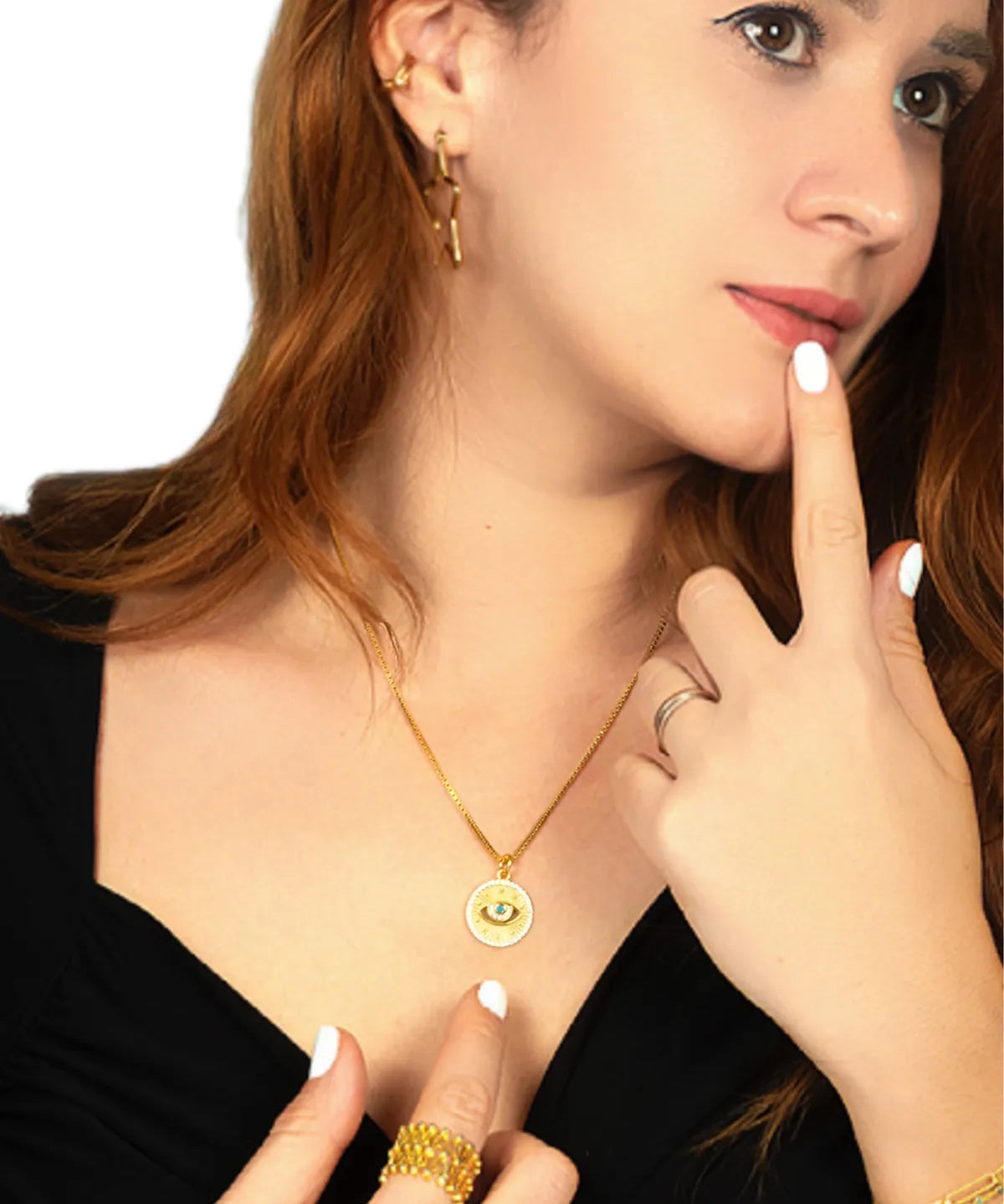 Gold Evil Eye Pendant 2 – My Jewelist