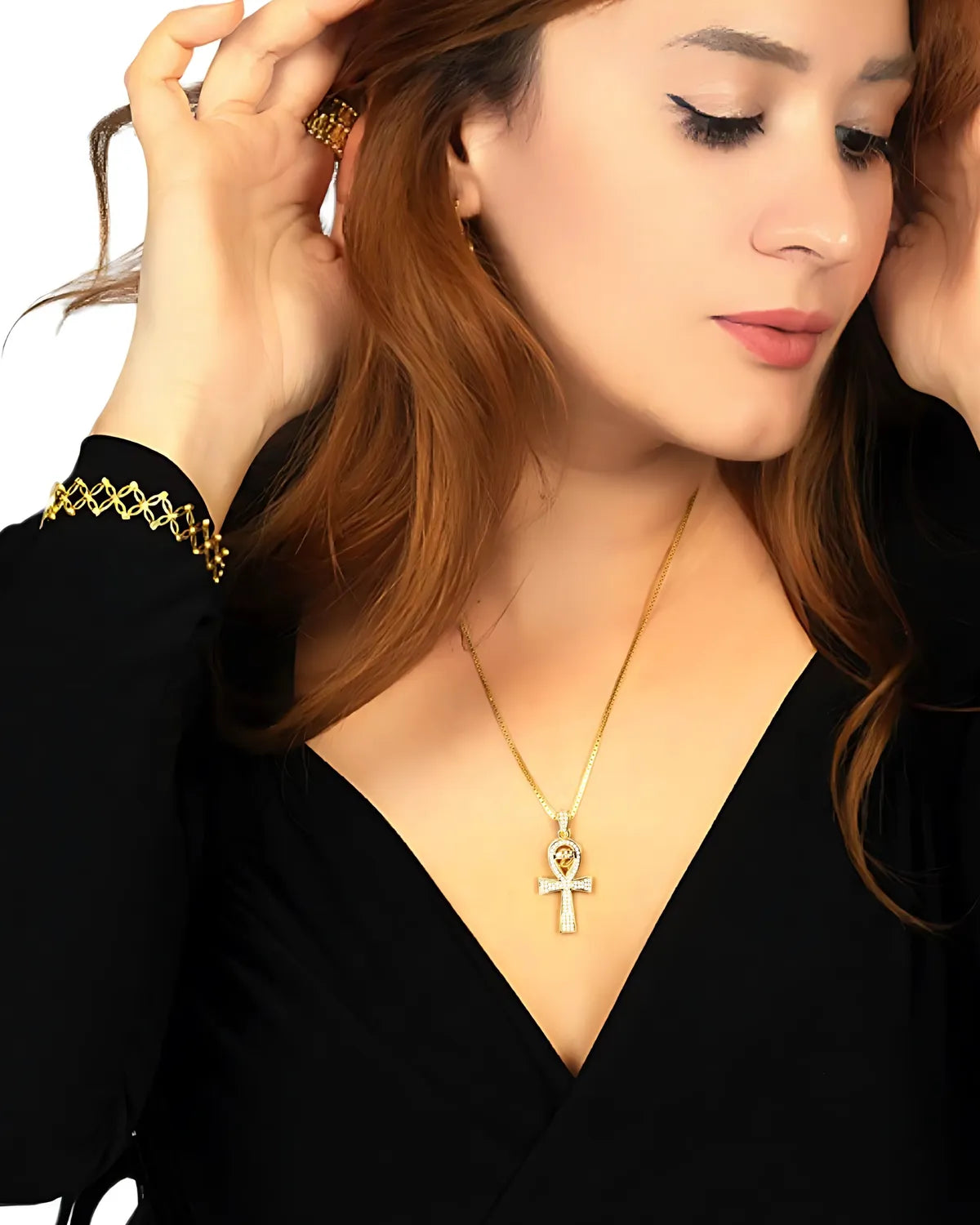 Egyptian Cross Necklace with Eye of Horus - My Jewelist