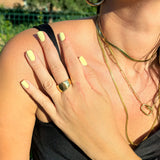 Aurora Faceted 14K Gold Vermeil Ring – Bold Statement Band