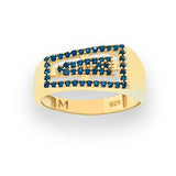 Geometric Ruby Pavé Ring in 18K Gold Vermeil