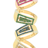 Modern Pavé 14K Gold Vermeil Ring – Duality Collection Statement Band