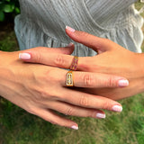 Modern Pavé 14K Gold Vermeil Ring – Duality Collection Statement Band