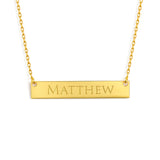 Gold Bar Name Necklace – Custom 14K Gold Vermeil Engraved Jewelry