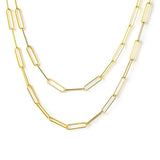 Double-Layered Paperclip Chain Necklace – 14K Gold Vermeil Jewelry