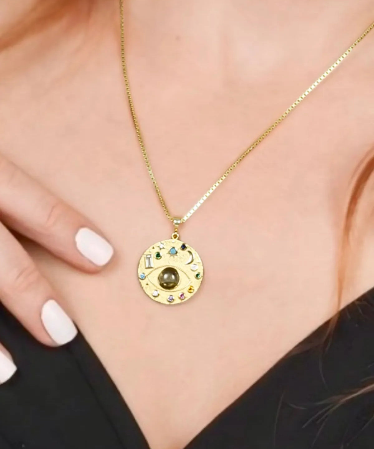 Celestial Eye Labradorite Gold Pendant –  My Jewelist