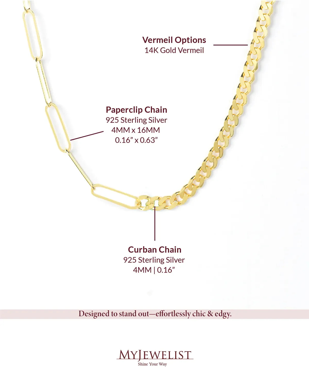 Paperclip & Curb Chain Necklace – My Jewelist