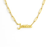 Gold Name Paperclip Necklace – 14K Vermeil Signature Chain