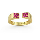 Square Horizon 14K Gold Vermeil Ring – Duality Collection Adjustable Band
