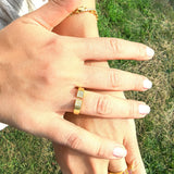 Square Horizon 14K Gold Vermeil Ring – Duality Collection Adjustable Band