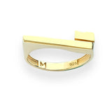 Parallel Harmony 14K Gold Vermeil Ring – Duality Collection Adjustable Minimalist Band