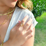 Eternal Balance 14K Gold Vermeil Ring – Duality Collection Minimalist Abstract Jewelry