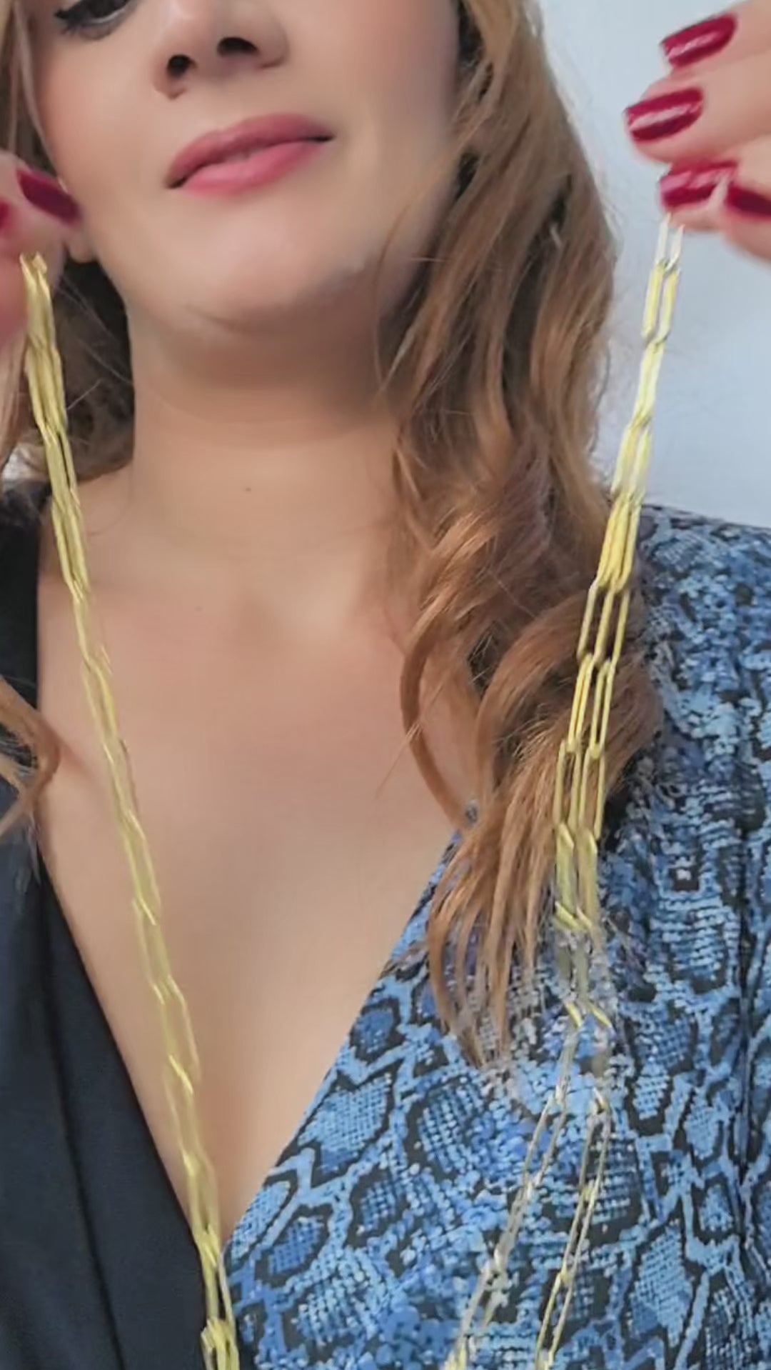 Double-Layered Paperclip Chain Necklace cover image – Video