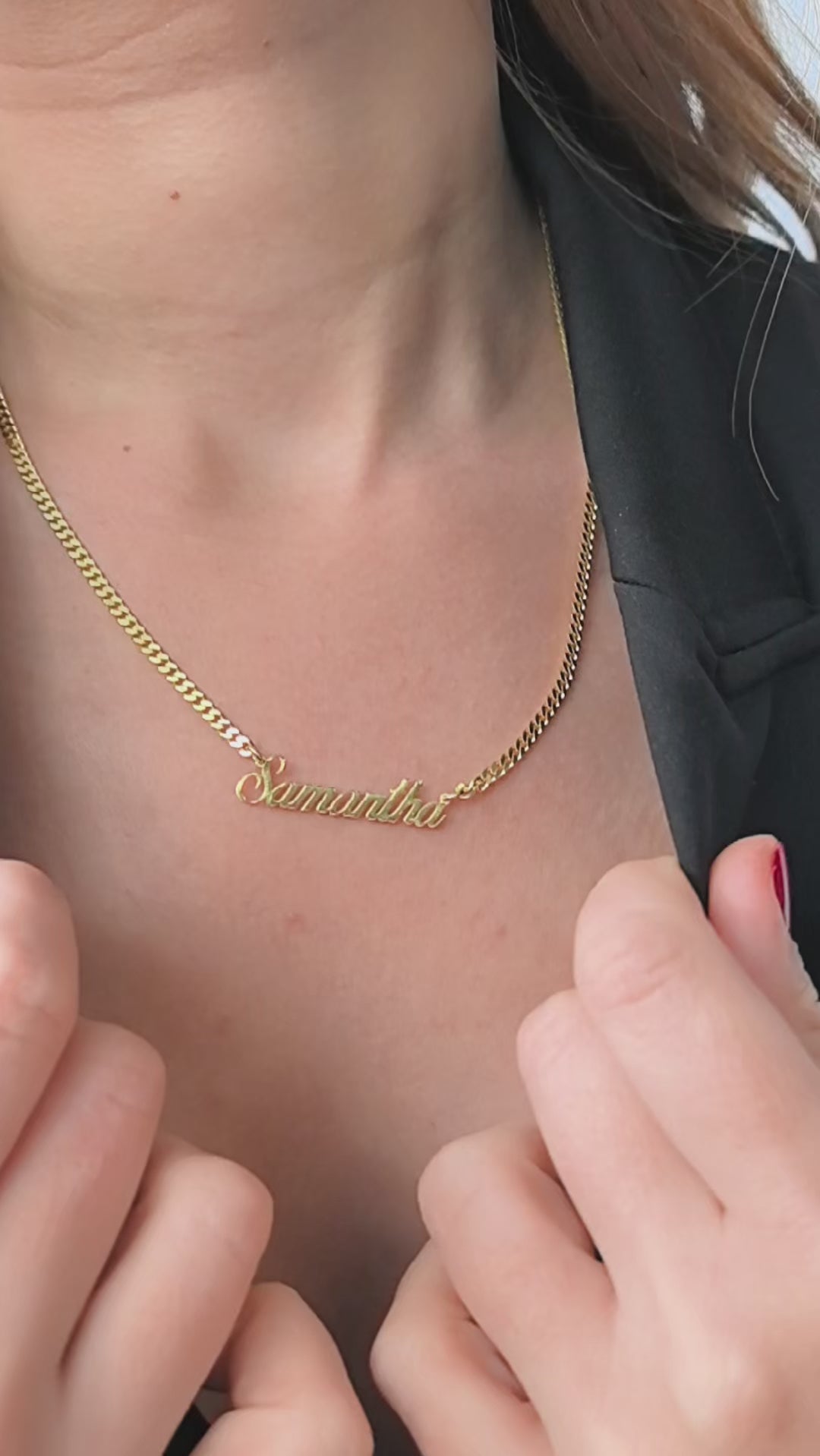 Custom Gold Vermeil Name Necklace-My Jewelist
