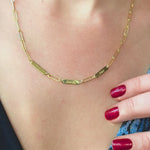 3 Name Paperclip Necklace in Gold Vermeil-my jewelist